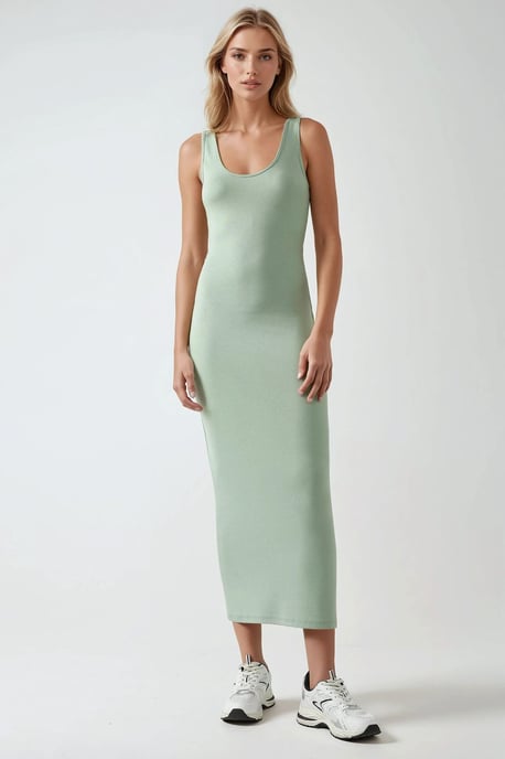 Weiches Touch Basic Midi-Kleid - Image 4