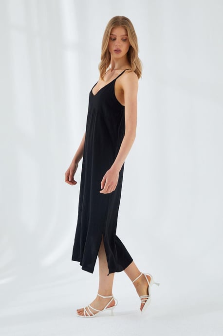 V-Ausschnitt Schlitz Midi-Kleid - Image 2