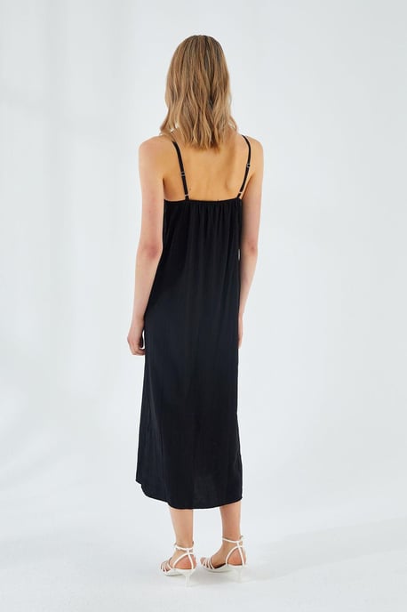 V-Ausschnitt Schlitz Midi-Kleid - Image 6