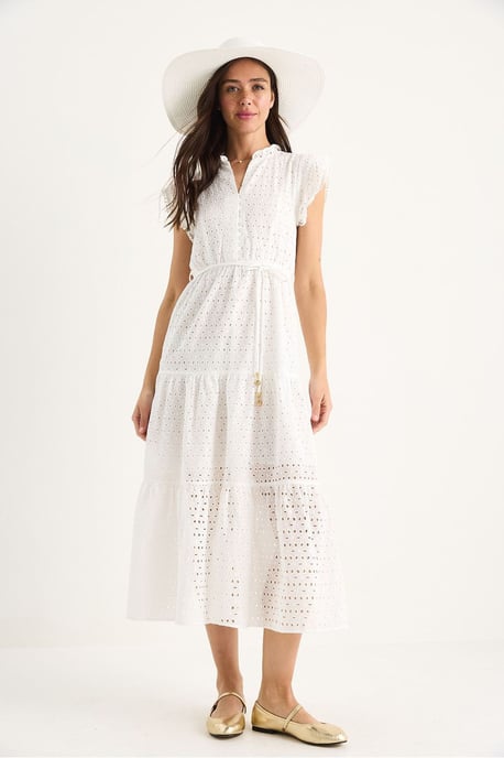 Texturiertes V-Ausschnitt-Midi-Kleid mit Kordelzug - Image 2