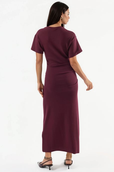 Einfarbiges Bodycon-Midikleid mit Rundhalsausschnitt - Image 3