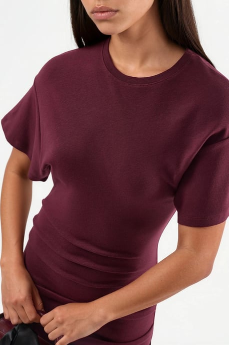 Einfarbiges Bodycon-Midikleid mit Rundhalsausschnitt - Image 5