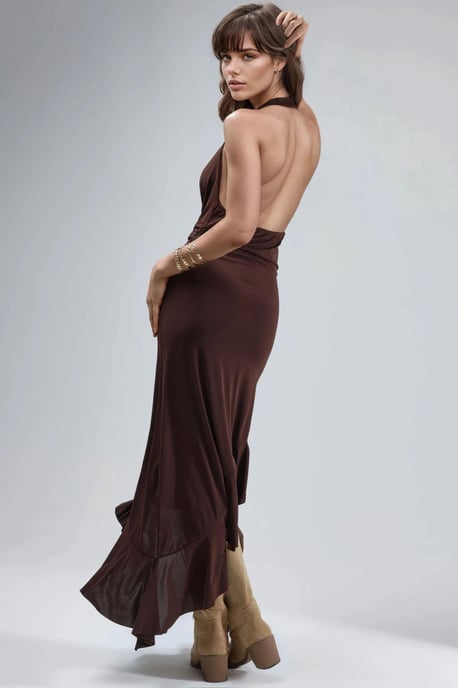 Cowl-Neck-Midikleid mit drapiertem Detail - Image 3