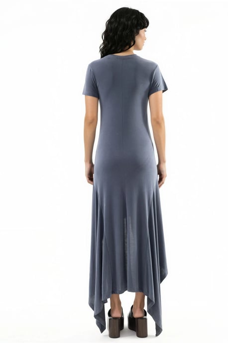 Asymmetrisches Midikleid mit Rundhalsausschnitt - Image 4
