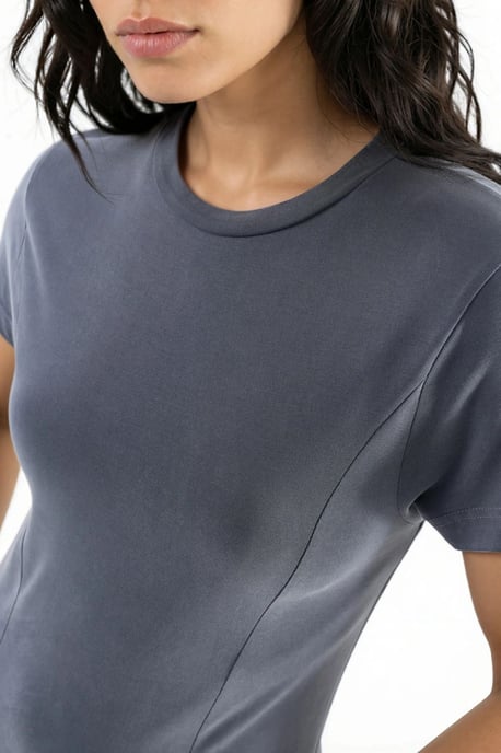 Asymmetrisches Midikleid mit Rundhalsausschnitt - Image 6