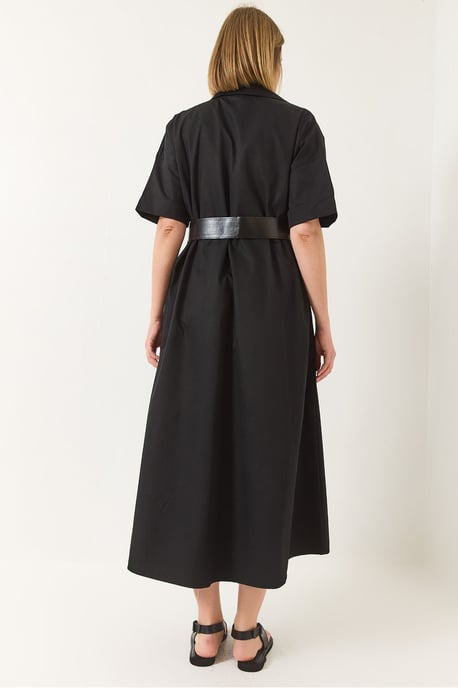 Midi-Kleid mit Hemdkragen und Knopfschluss - Image 6