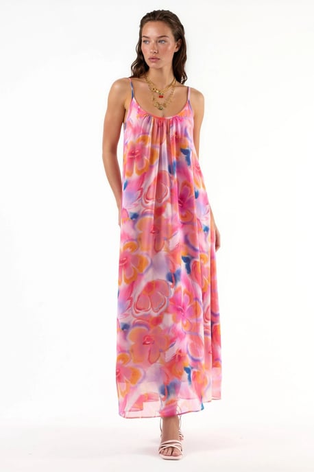 Blumen U-Ausschnitt Midi-Kleid - Image 5