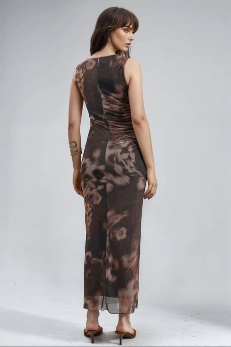 Muster Midi Kleid - Image 3