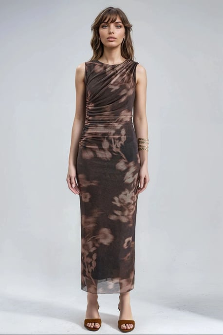 Muster Midi Kleid - Image 6