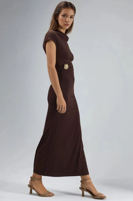 Midi-Kleid mit Stein-Akzent - Image 3