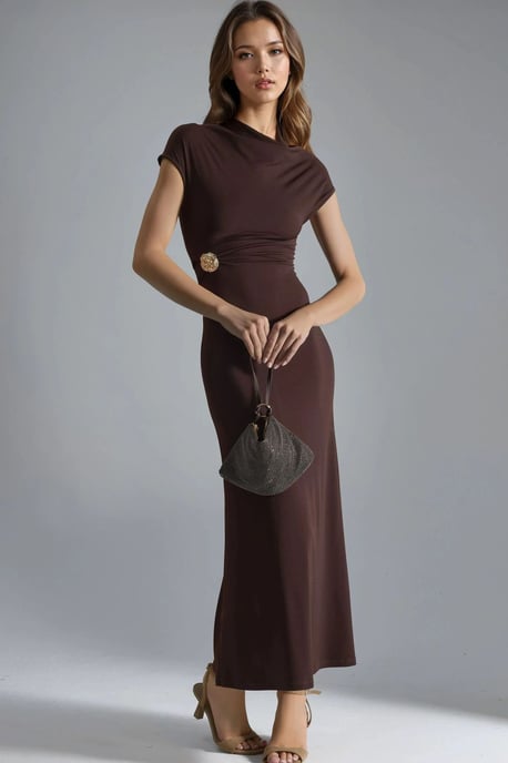 Midi-Kleid mit Stein-Akzent - Image 6