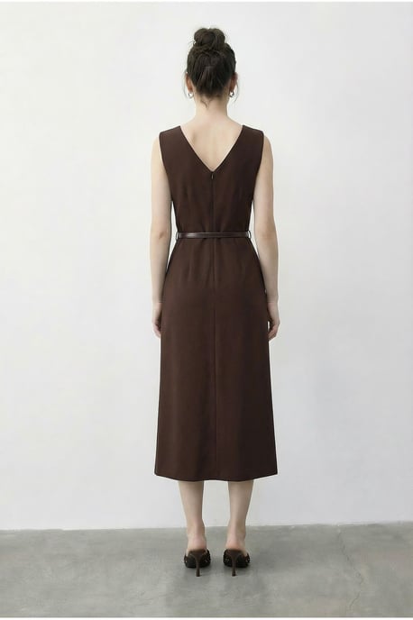 Gepolstertes Midi-Bleistiftkleid mit Bootsausschnitt - Image 4
