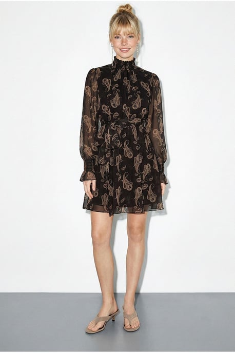 Gütelter Paisley-Print Rollkragen-Minikleid - Image 1