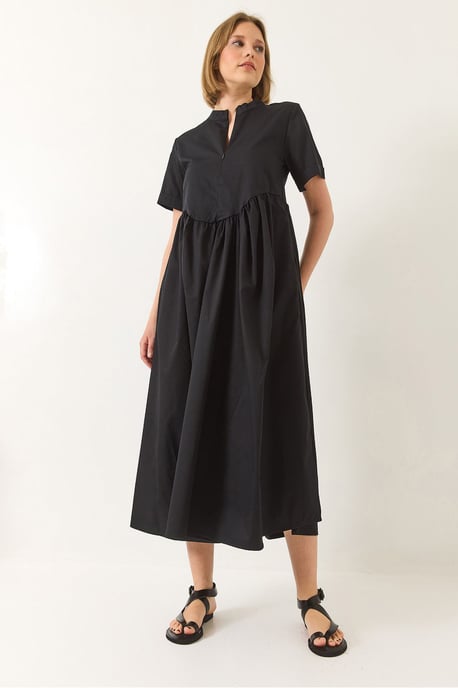 Midikleid mit Tippet-Kragen und Rüschendetails - Image 4