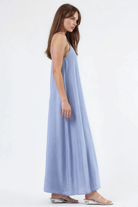 Lässig geschnittenes U-Ausschnitt-Midi-Kleid - Image 2