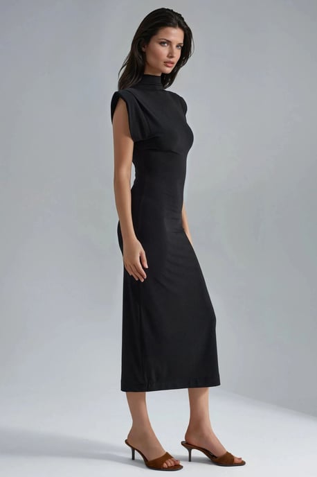 Gestepptes Midi-Kleid mit Schlitzdetails - Image 3