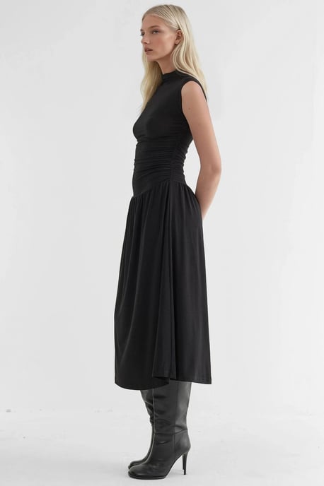 Komfort Fit Midi-Kleid mit Rundhalsausschnitt - Image 3