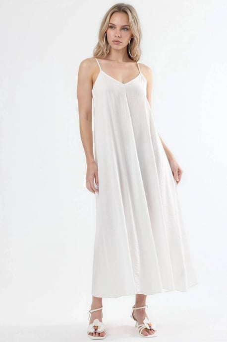 V-Ausschnitt Midi-Überwurfkleid - Image 4