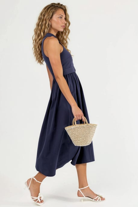 Geknotetes Hemdkragen-Midikleid - Image 2