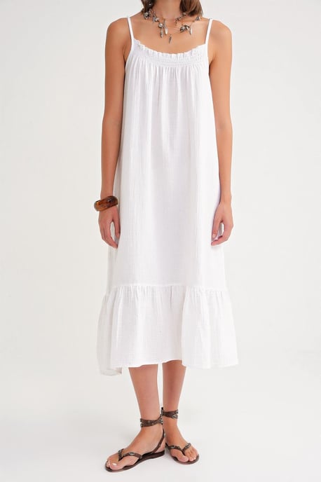 Midikleid aus Musselin mit Rüschendetails - Image 6