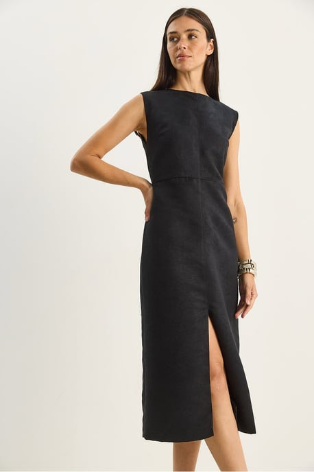 Kunstvelours Midi-Kleid - Image 4