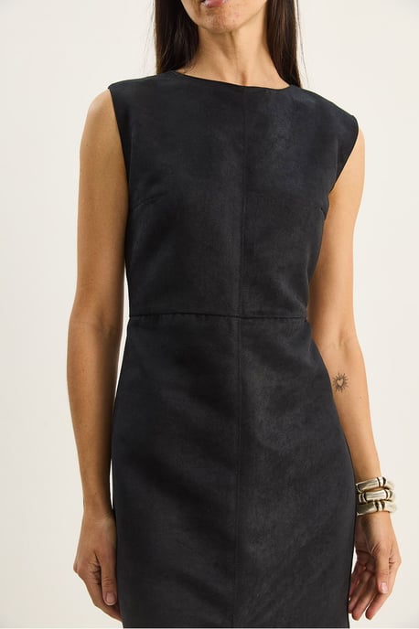 Kunstvelours Midi-Kleid - Image 5