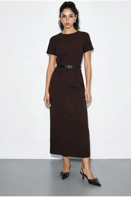 Gürteldress mit Rundhalsausschnitt - Image 3