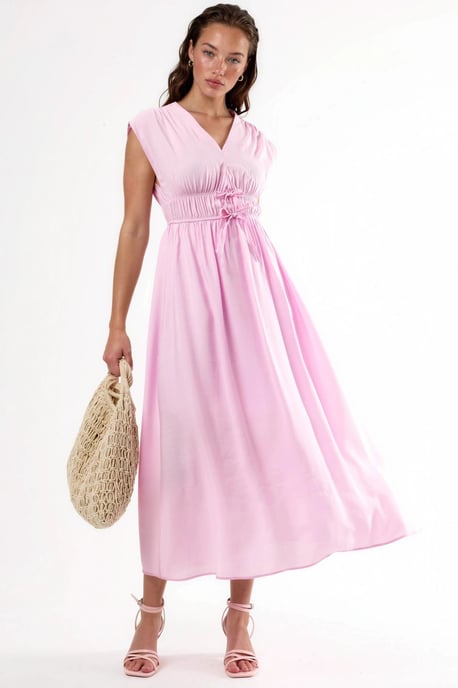 V-Ausschnitt Midikleid mit Bindung - Image 1
