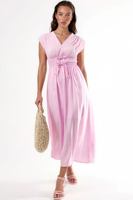 V-Ausschnitt Midikleid mit Bindung - Image 5