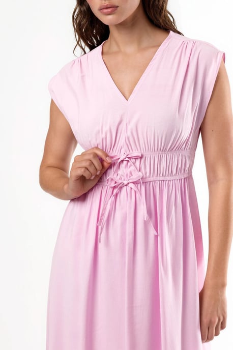 V-Ausschnitt Midikleid mit Bindung - Image 6