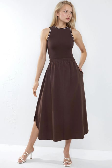 Ärmelloses Midi-Kleid mit Rundhalsauschnitt - Image 1