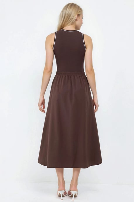 Ärmelloses Midi-Kleid mit Rundhalsauschnitt - Image 4