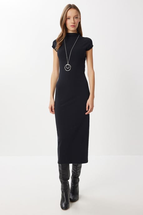 Bodycon-Midi-Kleid mit halbem Rollkragen - Image 1