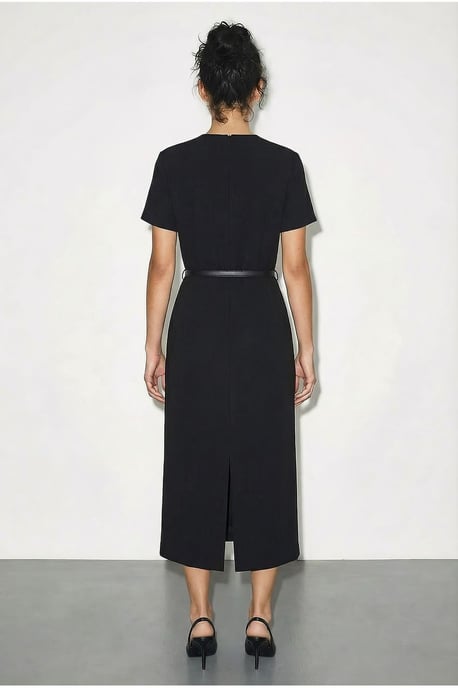 Geknöpftes Midi-Kleid mit Rundhalsausschnitt - Image 4