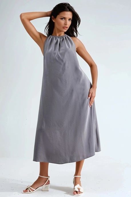 Halter-Nack Midi-Kleid - Image 3