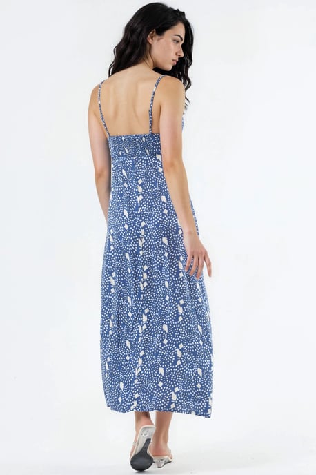 Blumen-Midi-Slipkleid mit Herzkragen - Image 4
