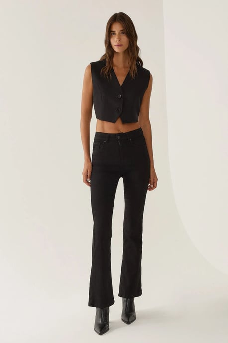 Tailliertes V-Ausschnitt Cropped Top - Image 2