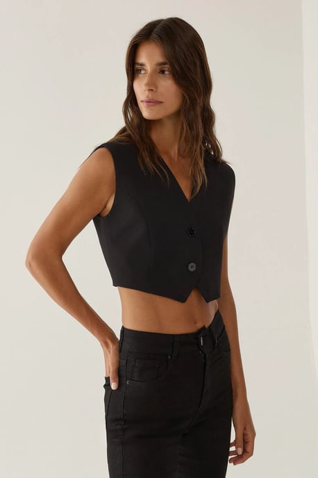 Tailliertes V-Ausschnitt Cropped Top - Image 5