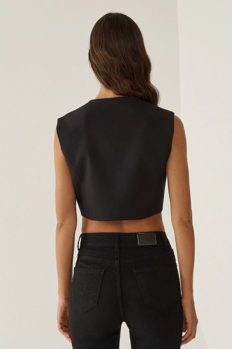 Tailliertes V-Ausschnitt Cropped Top - Image 6