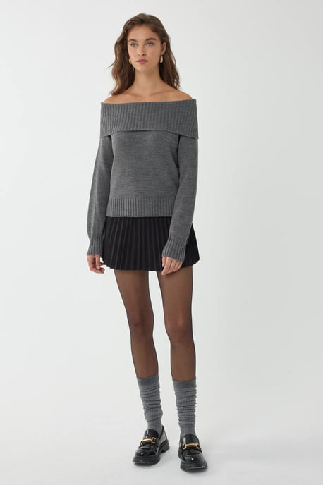 Schulterfreier Strickpullover - Image 3