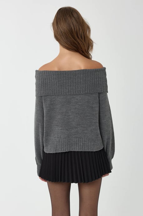 Schulterfreier Strickpullover - Image 4