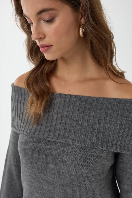 Schulterfreier Strickpullover - Image 5