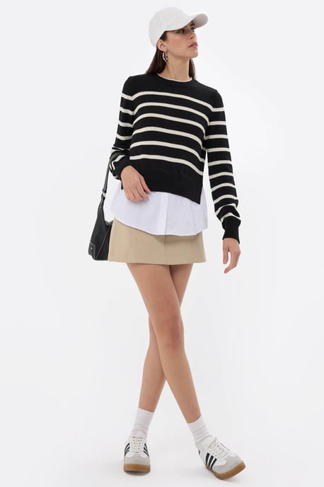 Gestreifter Strickpullover - Image 1
