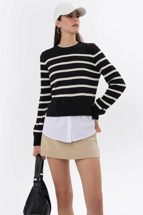 Gestreifter Strickpullover - Image 3