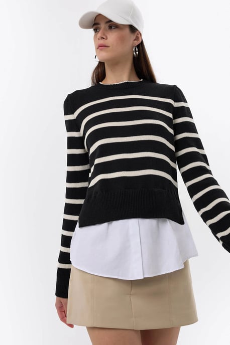 Gestreifter Strickpullover - Image 4