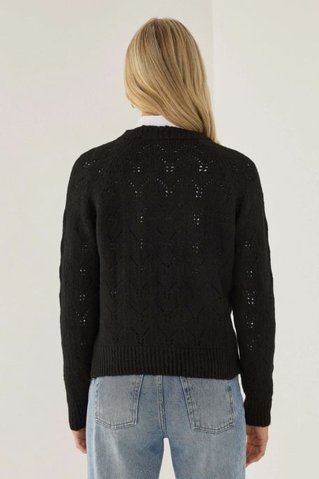 Rundhals-Strickpullover mit Lochmuster - Image 4