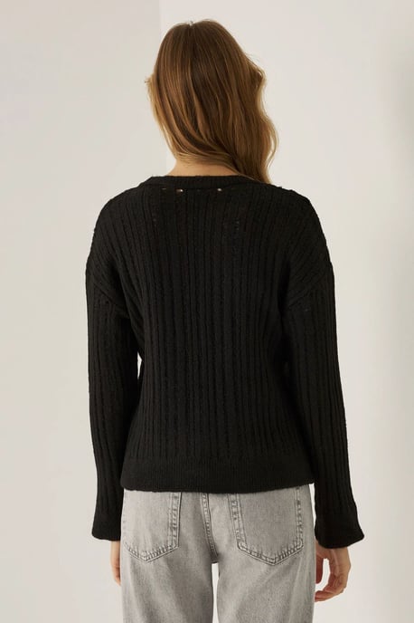 Lässiger Schnitt Rundhalsausschnitt Pullover - Image 5