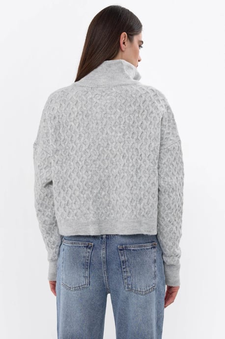 Texturierter Strickpullover mit Hemdkragen - Image 5