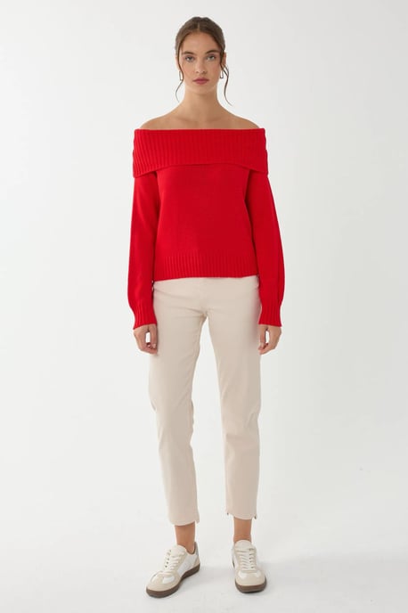 Schulterfreier Strickpullover - Image 2