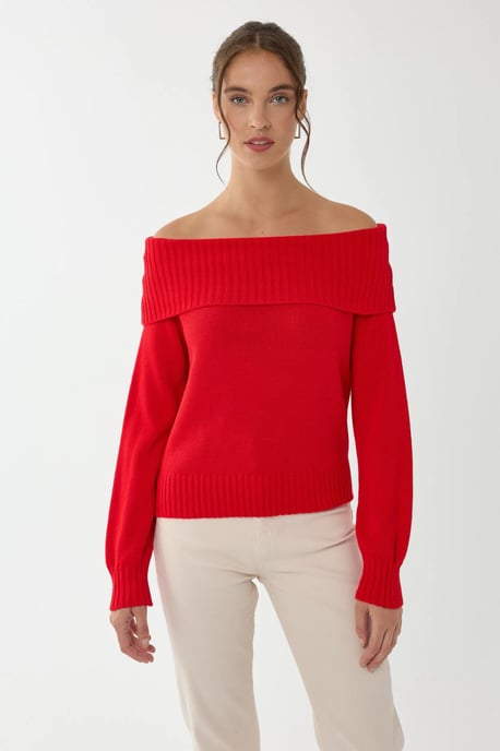 Schulterfreier Strickpullover - Image 3
